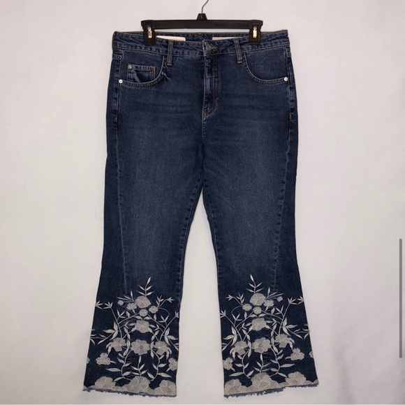 - Pilcro & the Letterpress Anthropologie Flare Floral  denim Jeans Sz. 31 - Picture 3 of 3